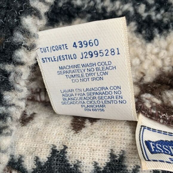 Essentials Style Stand Colar 1/4 Zip Brown White Men’s Fleece Sweater Size XL - Picture 8 of 8